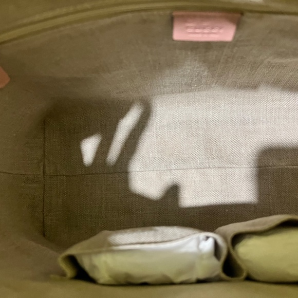 Gucci Guccissima Zip Top Handbag Purse Pink Gg Leather Shoulder Bag - Picture 9 of 16